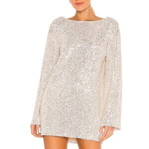 Silver Sequin Long Sleeve Top